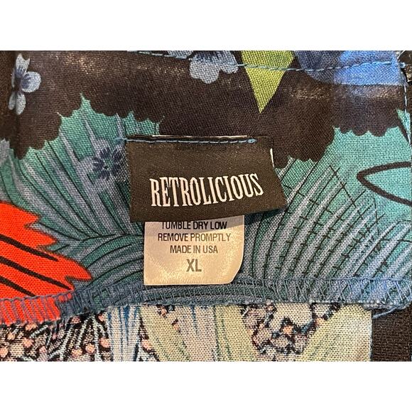 Sample Sale Retrolicious Unique VintageTropical Print Sleeveless Fit Flare Dress - Picture 3 of 5